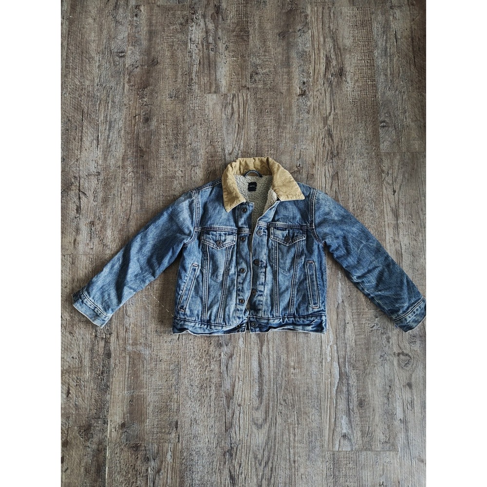 Gap Kids Small Denim Sherpa Fleece Lined Denim Childrens Jacket Winter Autumn